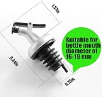 Olive Oil Spouts, Oil Vinegar Bottle Stopper Spout Leakproof Nozzle Dispenser Wine Pourer forOil, Vinegar, Olive Oil, Salad, Wine, Etc (5 pack), Silver + Black