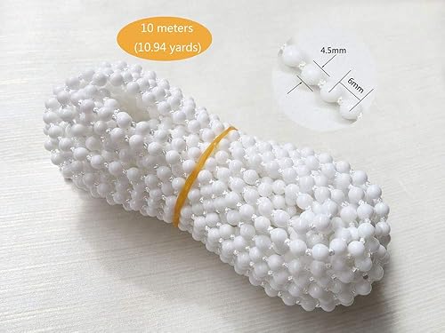 Miniatura 2 de 32.8 ft (10.94 yardas) con 10 conectores para persianas enrollables, cable de cadena de cuentas venecianas de panal vertical para piezas de repuesto