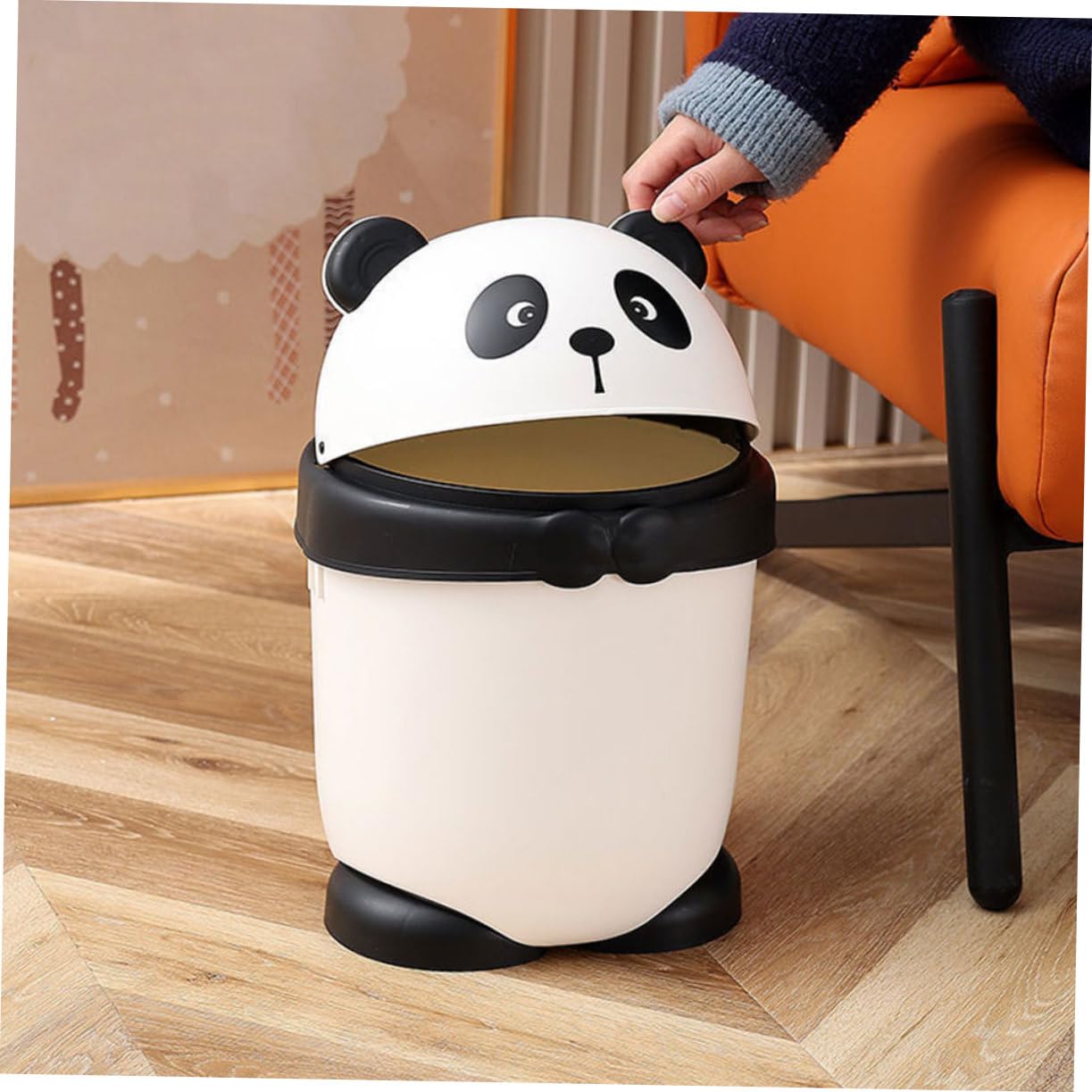 Amazon.com: OHPHCALL Cartoon Panda Mini Trash Can Compact Waste