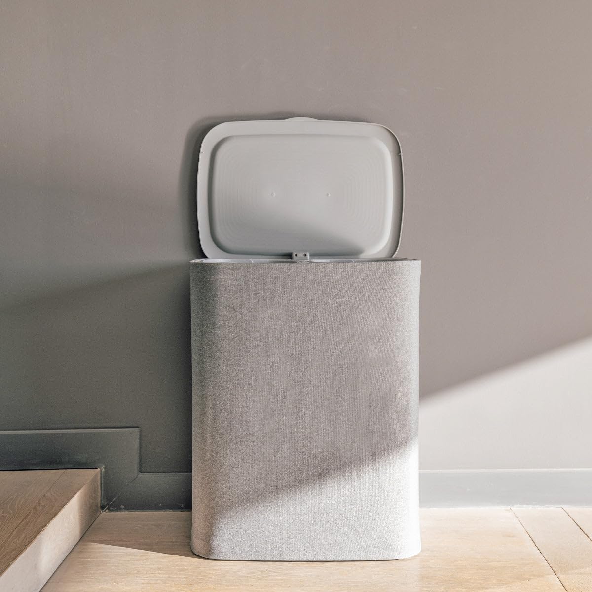 Cesto portabiancheria in tessuto grande capacità 90 litri con separazione, 2 sacchetti di lavaggio rimovibili con coperchio, modello SVEN