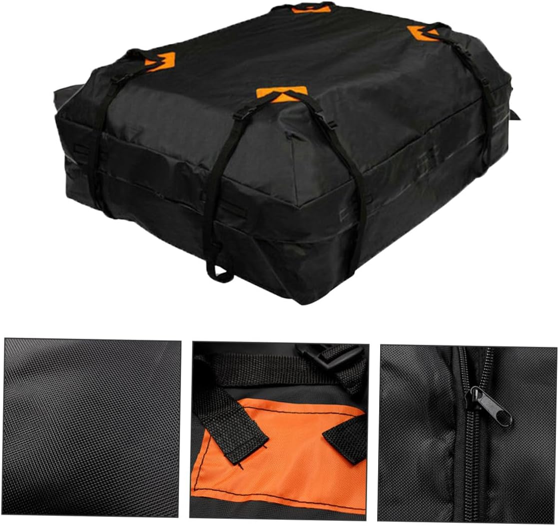 Vehicle Cargo Carrier Roof Bag Oxford Rooftop Luggage Storage with Reinforced Straps Design for Cars Without Rack