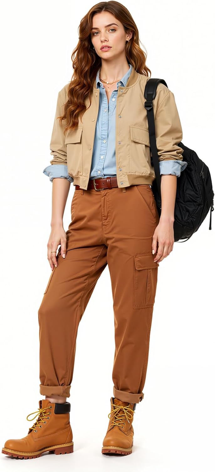 Zando Bomber Jacket Women 2026 - Short Cropped Jacket Women Button Down Long Sleeve Casual Varsity Jackets with Pockets