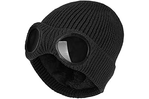 Unisex Knitted Skull Cap Goggles Beanie