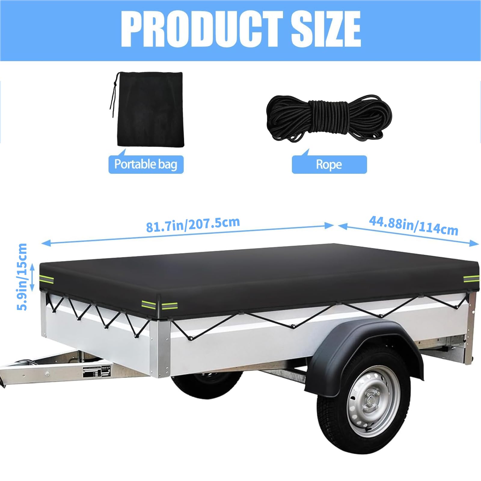 Jiavlyx Bâche De Remorque, 214 13cm Bâche Protection Plate