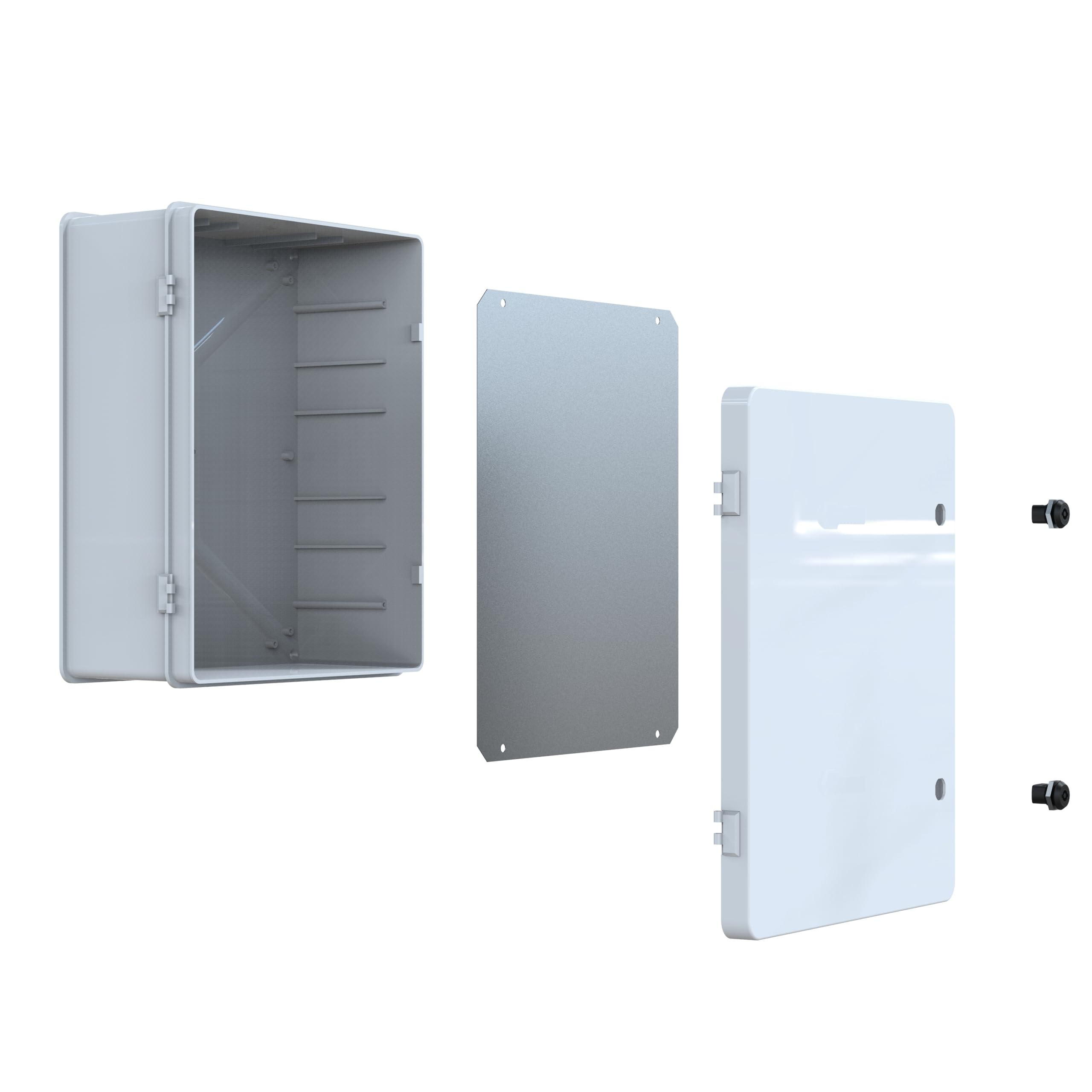YAVUZ Abs Pano 40 x 50 x 20 cm Taban Saclı IP65 Plastik Pano Montaj Plakalı Elektrik Kutusu Pano Darbeye Dayanıklı Dış Ortam Muhafaza Kutusu ABS Pano POLİ 024