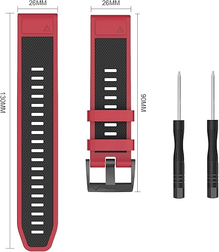 Miniatura 5 de OVERSTEP Compatible con Fenix 5X Band, correa deportiva de 0.066 pulgadas (1.024 in), correa de silicona de repuesto para Garmin Fenix 5X PlusFenix