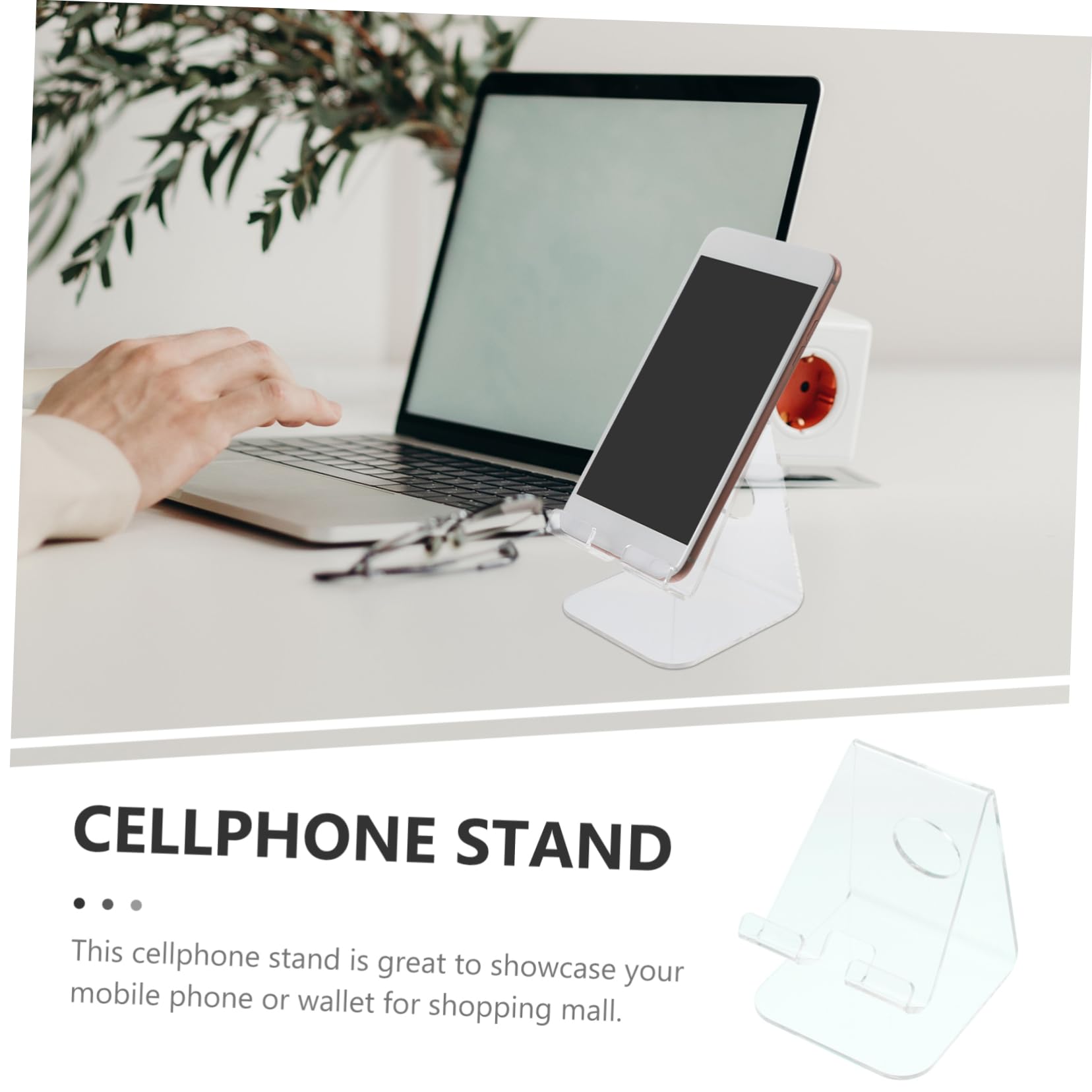 Operitacx 4pezzi Supporto Per Smartphone Trasparente Acrilico Elegante e Pratico Per Ufficio e Casa Porta Telefono Da Tavolo Per Vetrine e Organizzazione