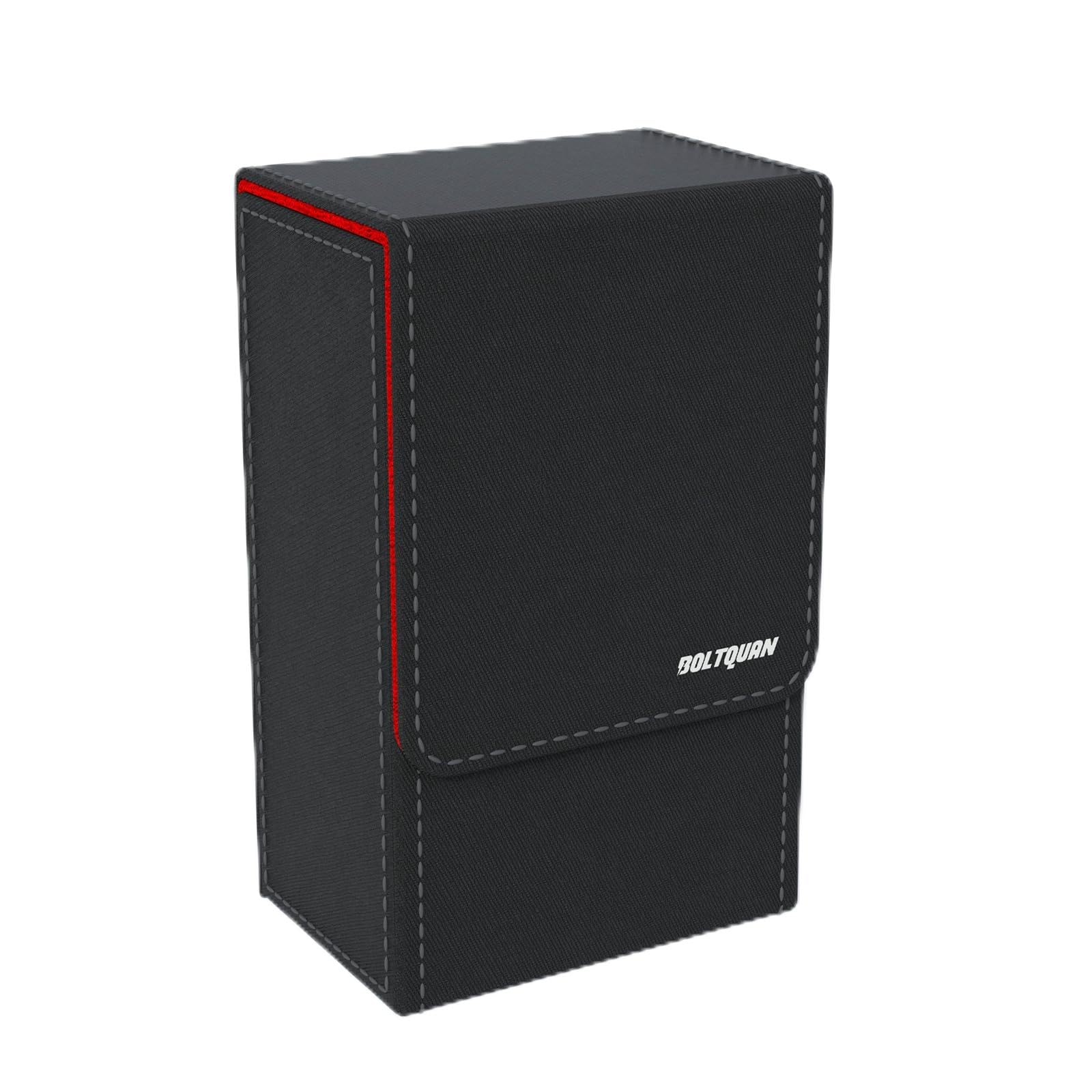 Black Tarot Card Holder with Red Interior; Fold Top Tarot Card Box Case with Magnetic Lid Closure; Fits Standard Tarot Card Deck; Holder Measures Standard Size 5.39 x 3.38 x 2 In (137*86*51mm) (Red)