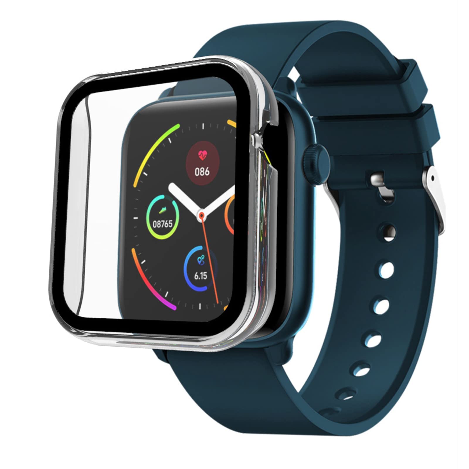 Lamshaw Compatible for XPLORA XMOVE Case, Hard PC Case with Tempered Glass Screen Protector Film Compatible with XPLORA XMOVE Activity and Fitness Tracker (Clear)