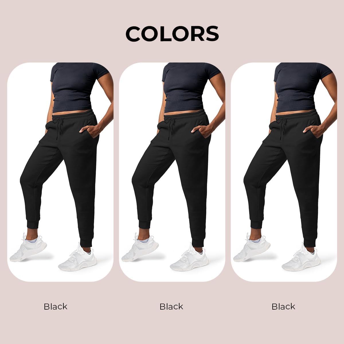 Common Stitch 3 Pack Sweatpants Women - Womens Sweatpants with Pockets, Fleece Womens Joggers, Yoga Pants (Available in Plus) - Image 3