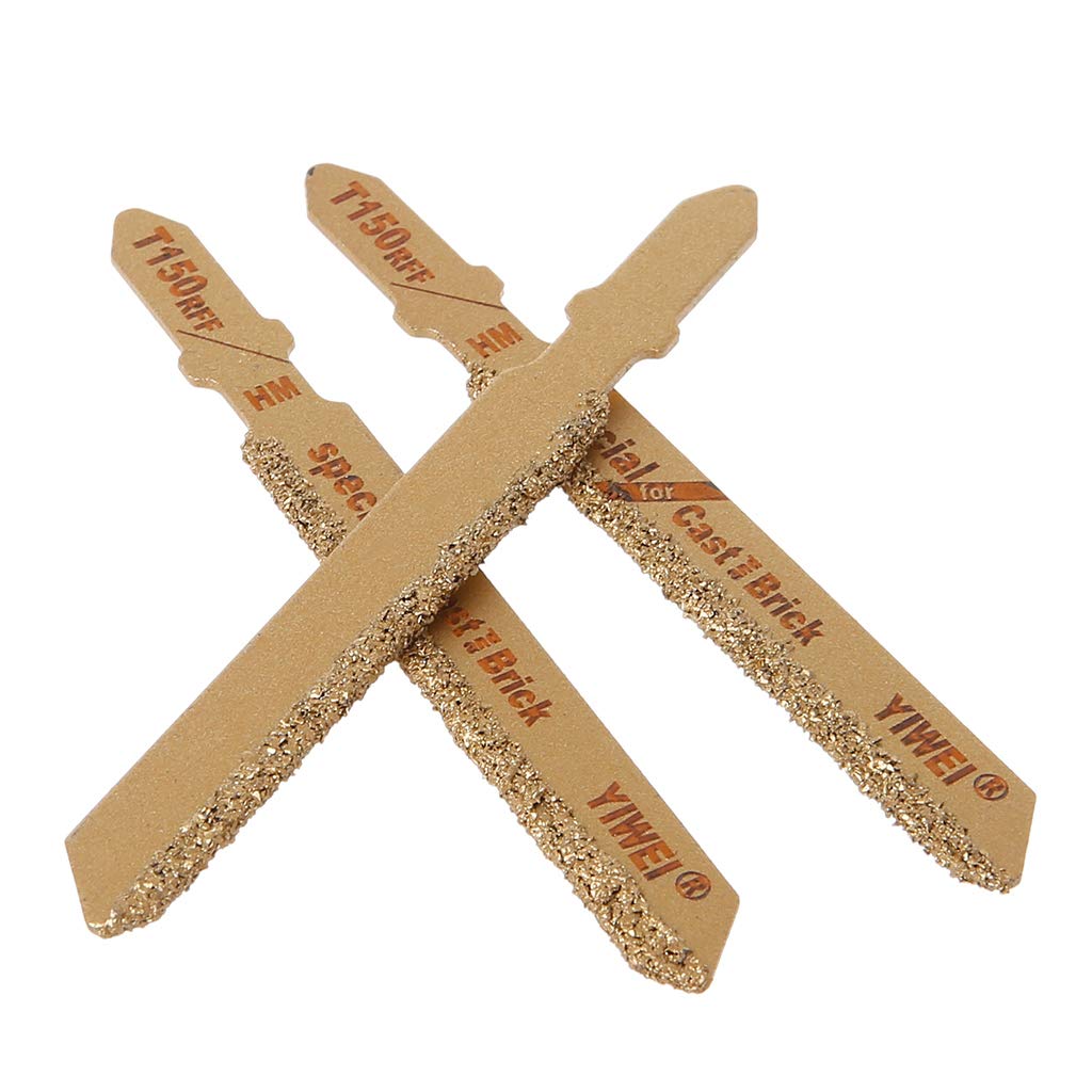 3 Pezzi 3" T150 Carbide Grain 50 Grit T-Shank Lame per seghetto Alternativo Utensile da Taglio per Piastrelle in Ceramica