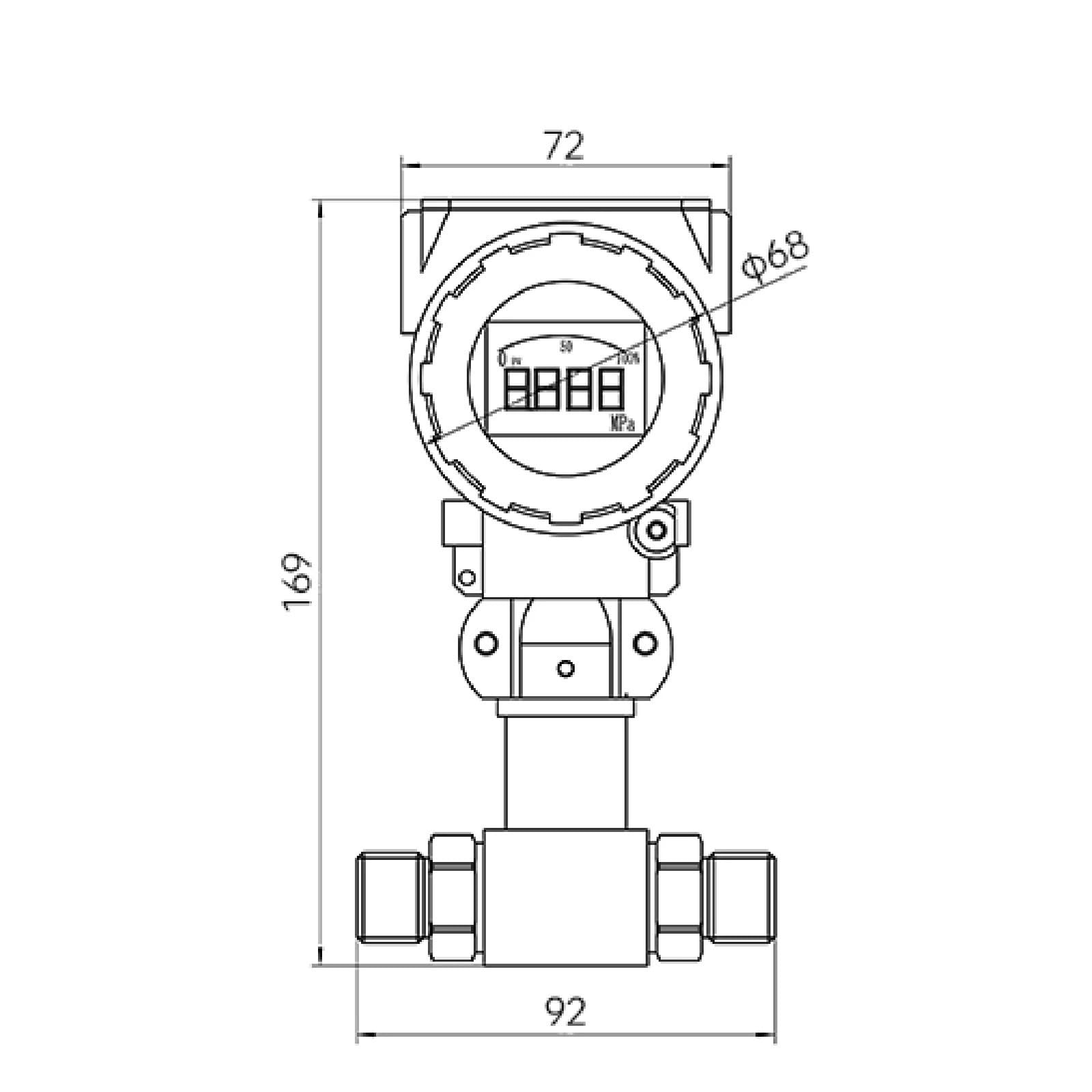 Trasmettitore di pressione differenziale con display digitale Sensore livello del liquido ad alta precisione 4-20 mA Alta precisione(10KPA)