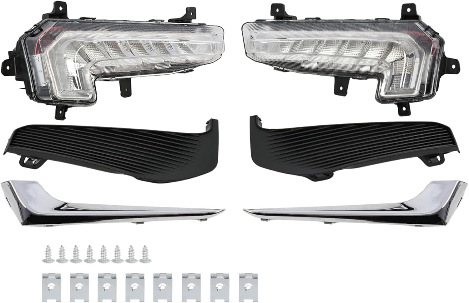 Front DRL Fog Light Assembly Compatible with 2016 2017 2018 Malibu Daytime Running Light Clear Lens Left and Right 84525421 23478373