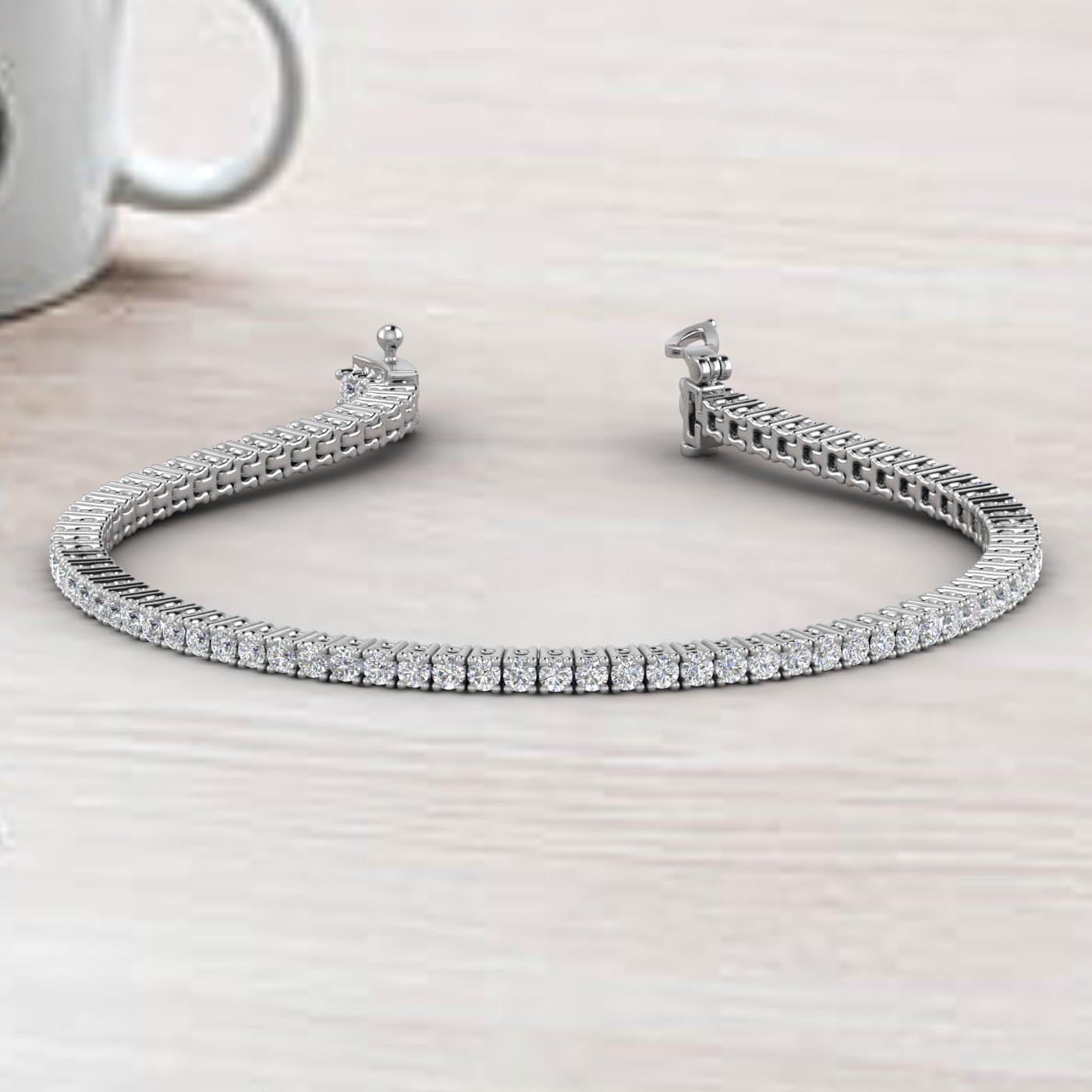 1 3/4 to 2.12 Carat Natural Diamond Tennis Bracelet for Women in 10K Gold (6.5 Inch to 8 Inch) - IGI Certified