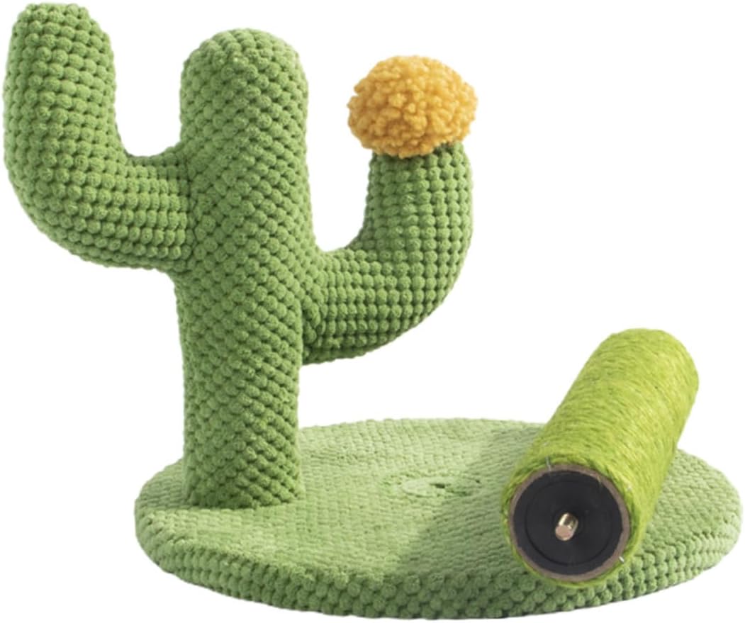 BESTonZON Cactus Cat Scratching Post Sturdy Sisal Scratch Tower 29x33cm Indoor Kitten Claw Reusable Wear-Resistant Cat Activity Furniture