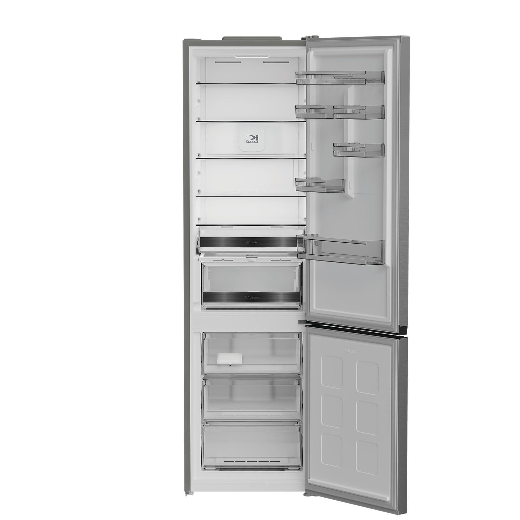 Bauknecht KDNF 203C IN Kühl-Gefrierkombination freistehend, 415 l, Dual Cool Total NoFrost, FreshShield, SmoothFit 90° Türöffnung, leiser Inverter-Kompressor, leise 35 dB, Edelstahloptik