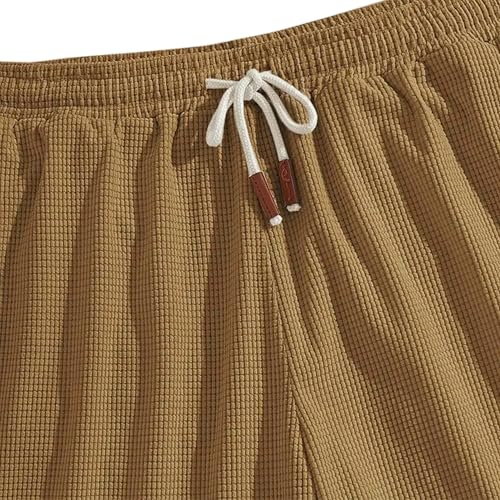 Image of FABRIPPLE Men's Slim Fit Knitted Short for Summer | Stretchable Fabric | Breathable & Lightweight | Casual Lounge Short with Elastic Waistband & Drawstring