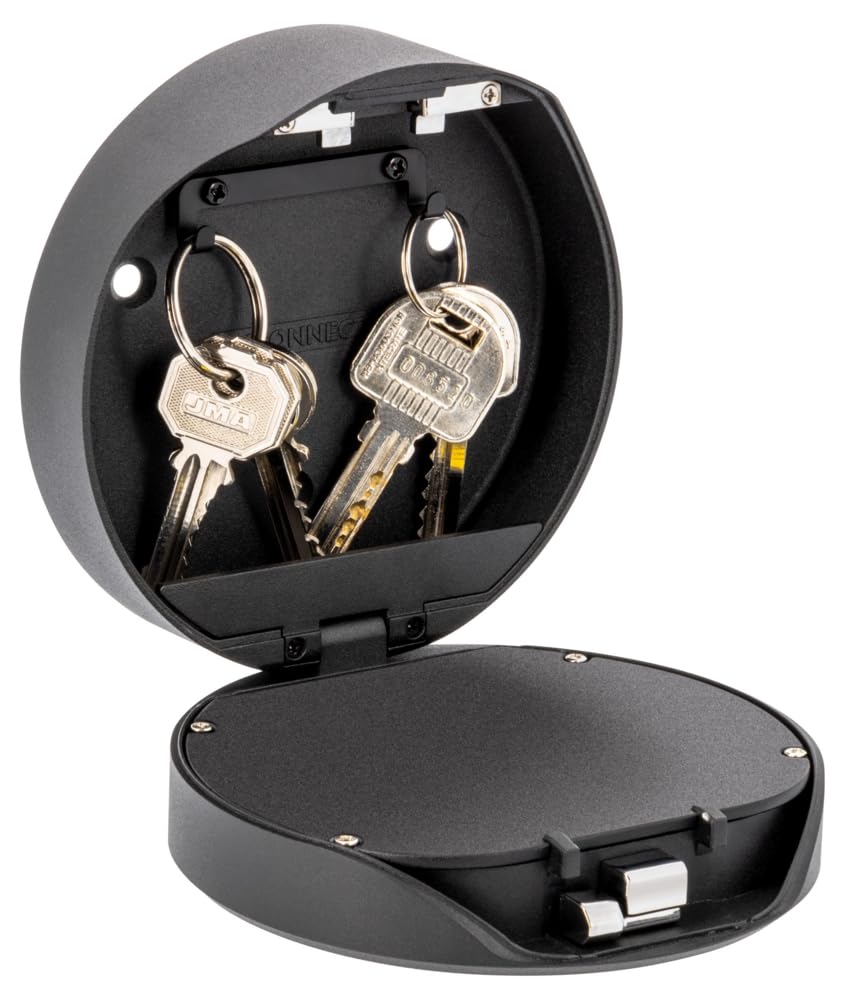 Batilec - Boîte à clés intelligente, connectée et sécurisée avec code PIN, Gris, Noir
