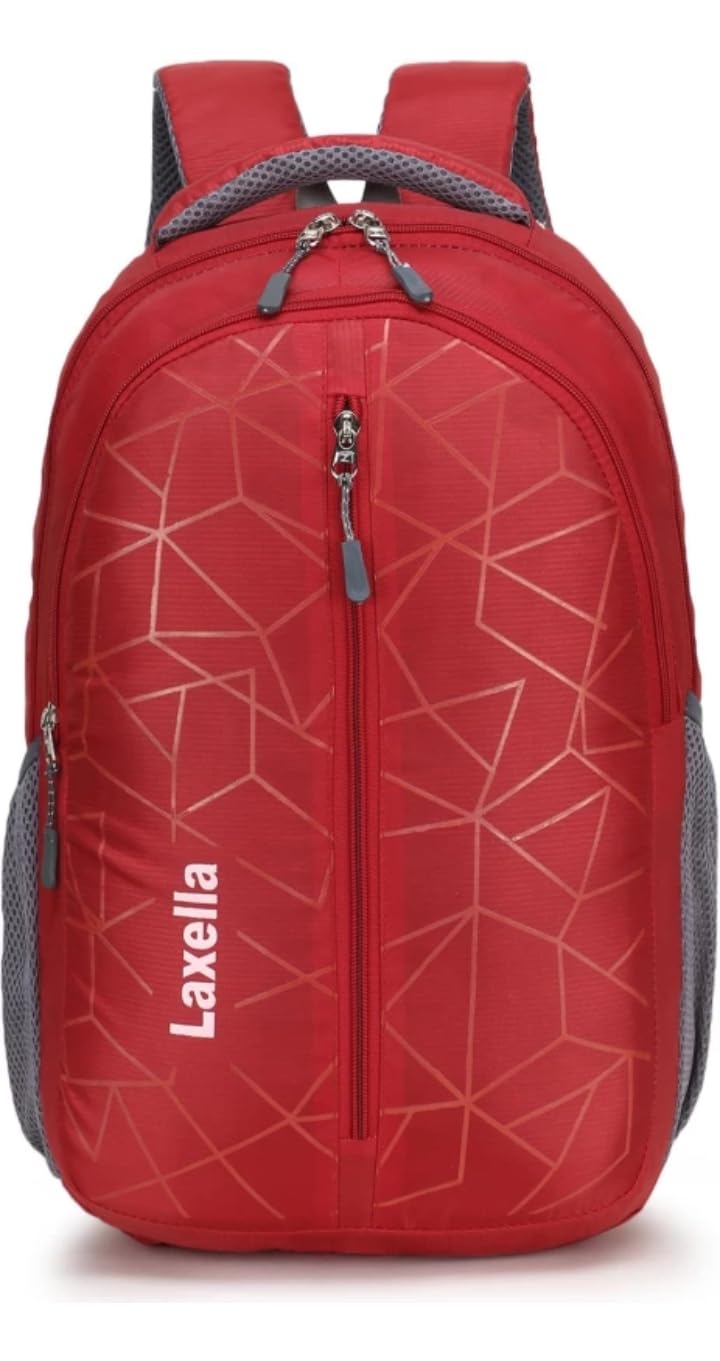 LAXELLA 25L Casual Waterproof Laptop Bag Backpack | Backpack for Men Women Boys Girls | Office School College Bag | Teens & Student Backpack | Business, Travel Backpack | Red Grey Bag(15 Inch) (B0CRF116XT) Amazon Price History, Amazon Price Tracker