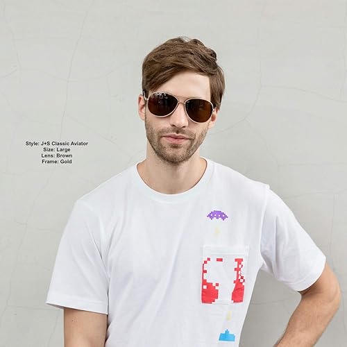 Miniatura 8 de JS - Lentes de sol clásicos de estilo militar polarizados 100 de protección frente a la radiación ultravioleta