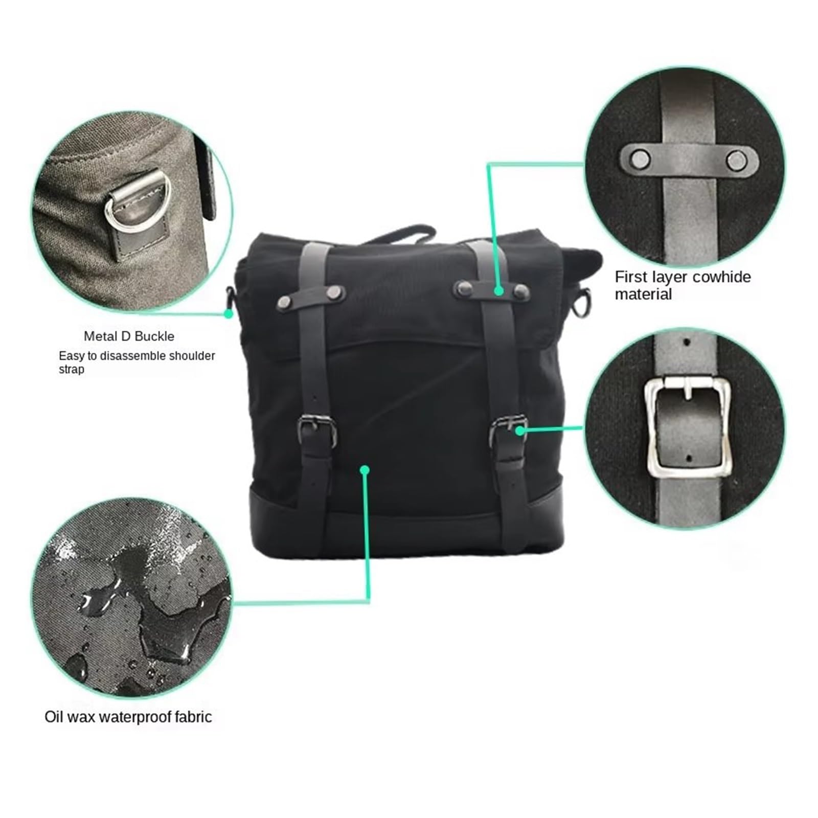 Borsa Bagagli Borse Universali Per Moto Impermeabili Laterali Di Grande Capacità Per Viaggi In Bici Per Casco In Tela Per Uomo