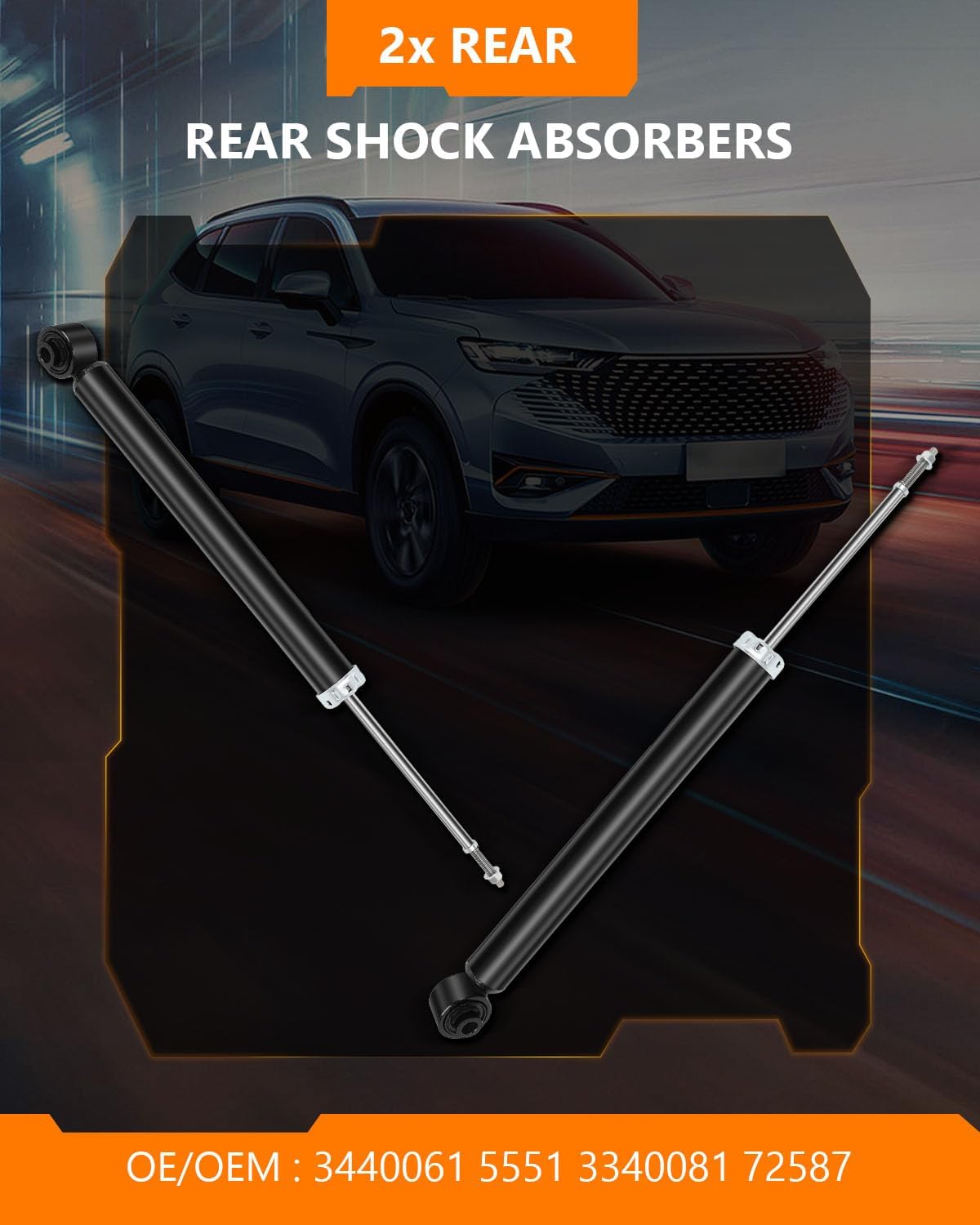 Rear Shocks Struts for Hyundai, OCPTY Shock Absorbers Fits 2015 2016 2017 2018 2019 for Hyundai Sonata | 2016-2018 2019 for Kia Optima Amortiguadores 3440061 3340081 5551 72587 Auto Shocks Set of 2