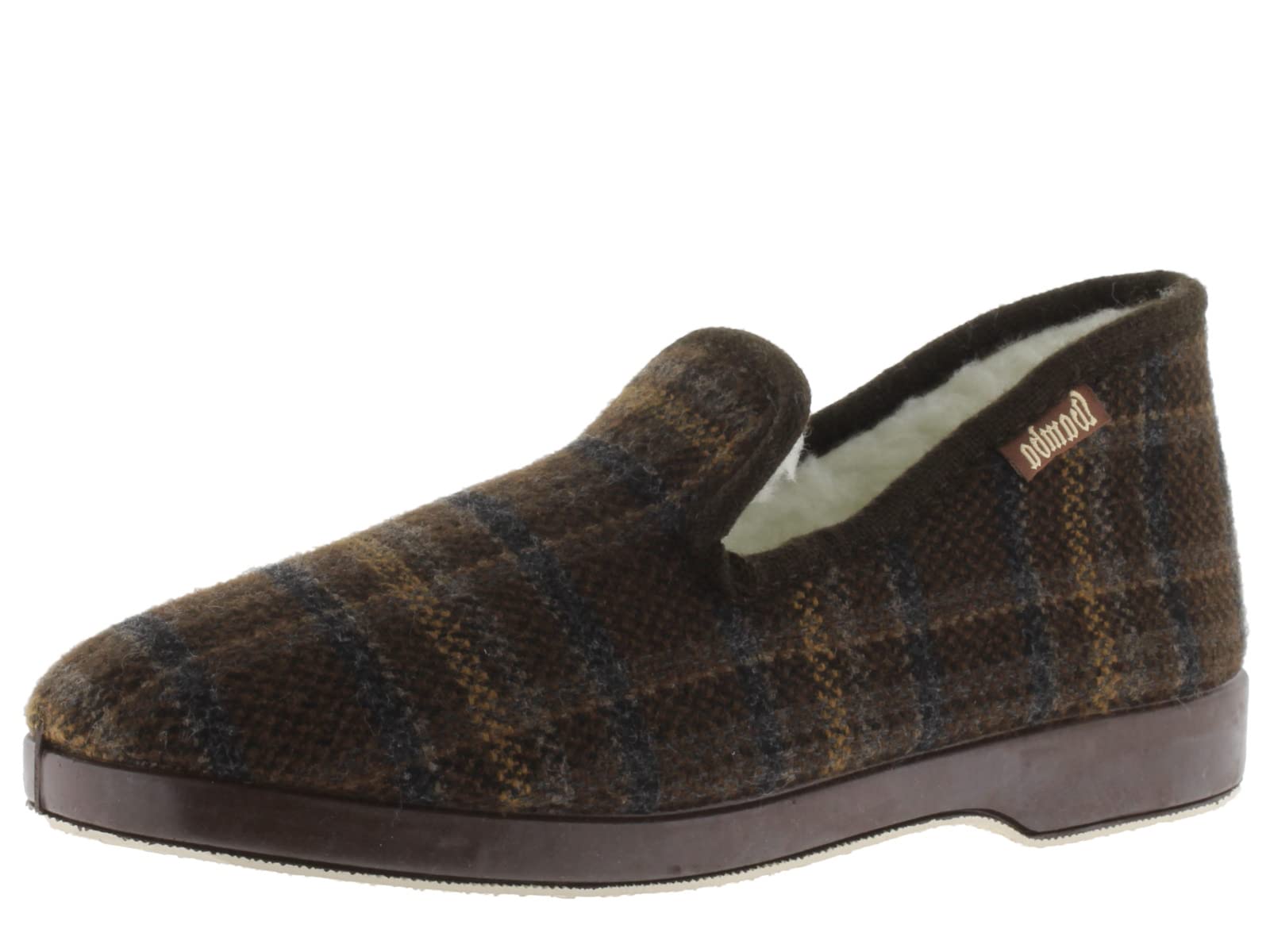 victoria Wamba Confortable Plaid Slippers & Sheepskin Interior & Matching Sole 202001 for Men Marron 43