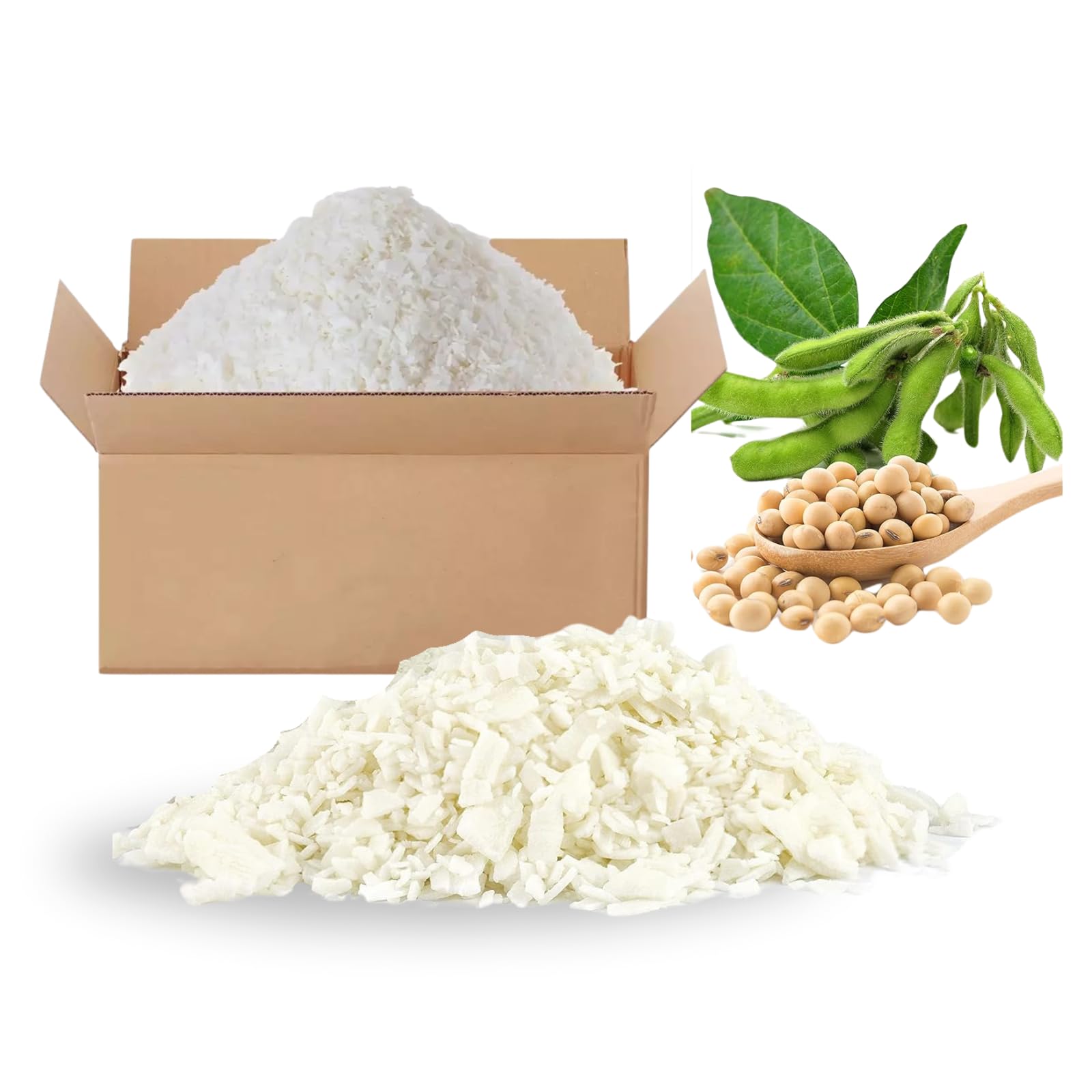Tiffora Pure Soy Wax Flakes 100% Natural, 1kg to 50kg, Melting Point 48-50°C, for Candles, DIY Soaps & Melts (15, Kilograms)