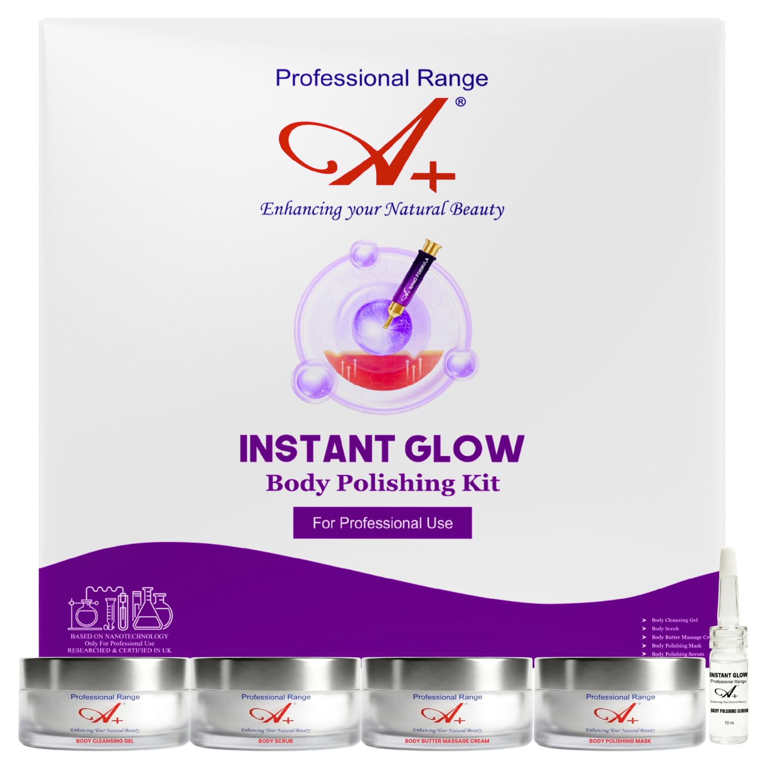 A+ Professional Body Polishing Kit for Spa Quality, Tan Removal & Instant Glow |5 Steps Deep Nourishment & Hydration | Removes Dead Skin after Massage | Men & Women | All Skin Type for Home Use-image-48