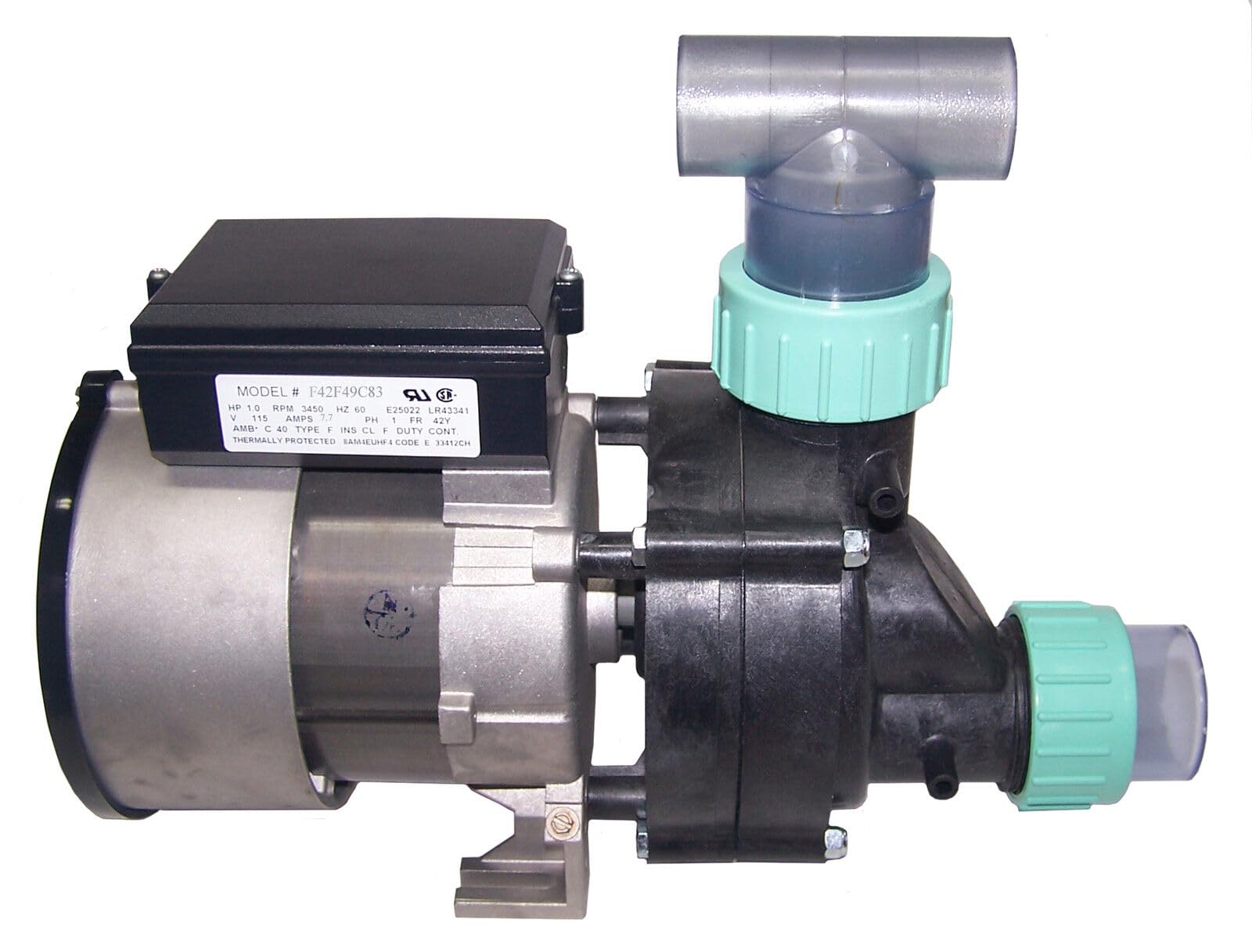 #US Bathtub Jet Pump .75hp, 7.5 Amps, 115V. Cord, Air Switch,Unions, Tee