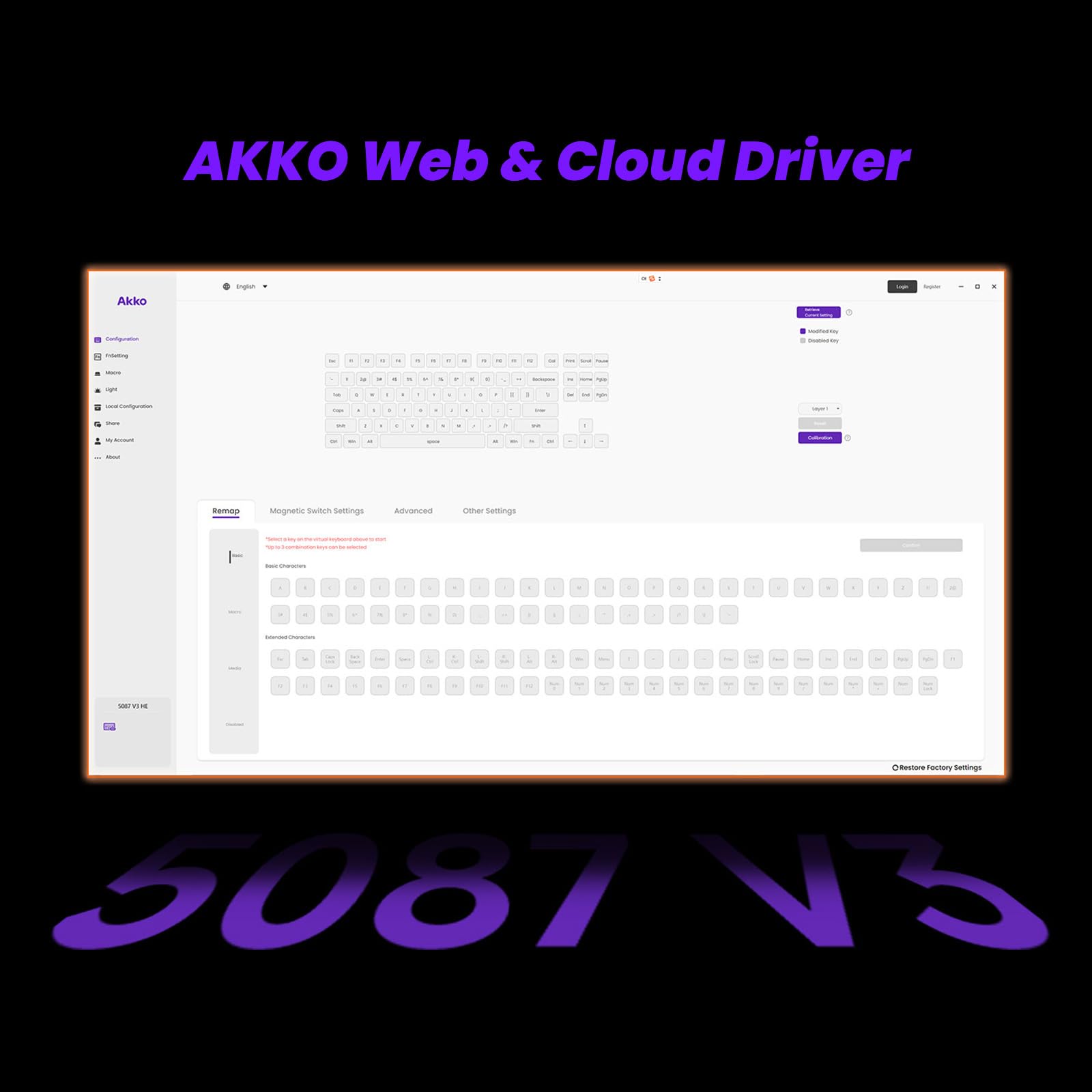 Akko 5087 V3 HE Tastiera Gaming TKL 80% Hall Effect Cavo | Tastiera RGB Switch AstroAim, Rapid Trigger RT0.005mm, Polling 8K Hz per PC/Mac (Nero Trasparente)