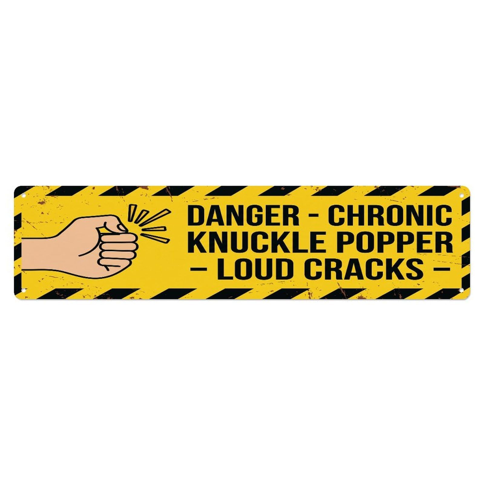 Fqcyn Style Metal Tin Sign Vintage Funny Danger Chronic Knuckle Popper Warning