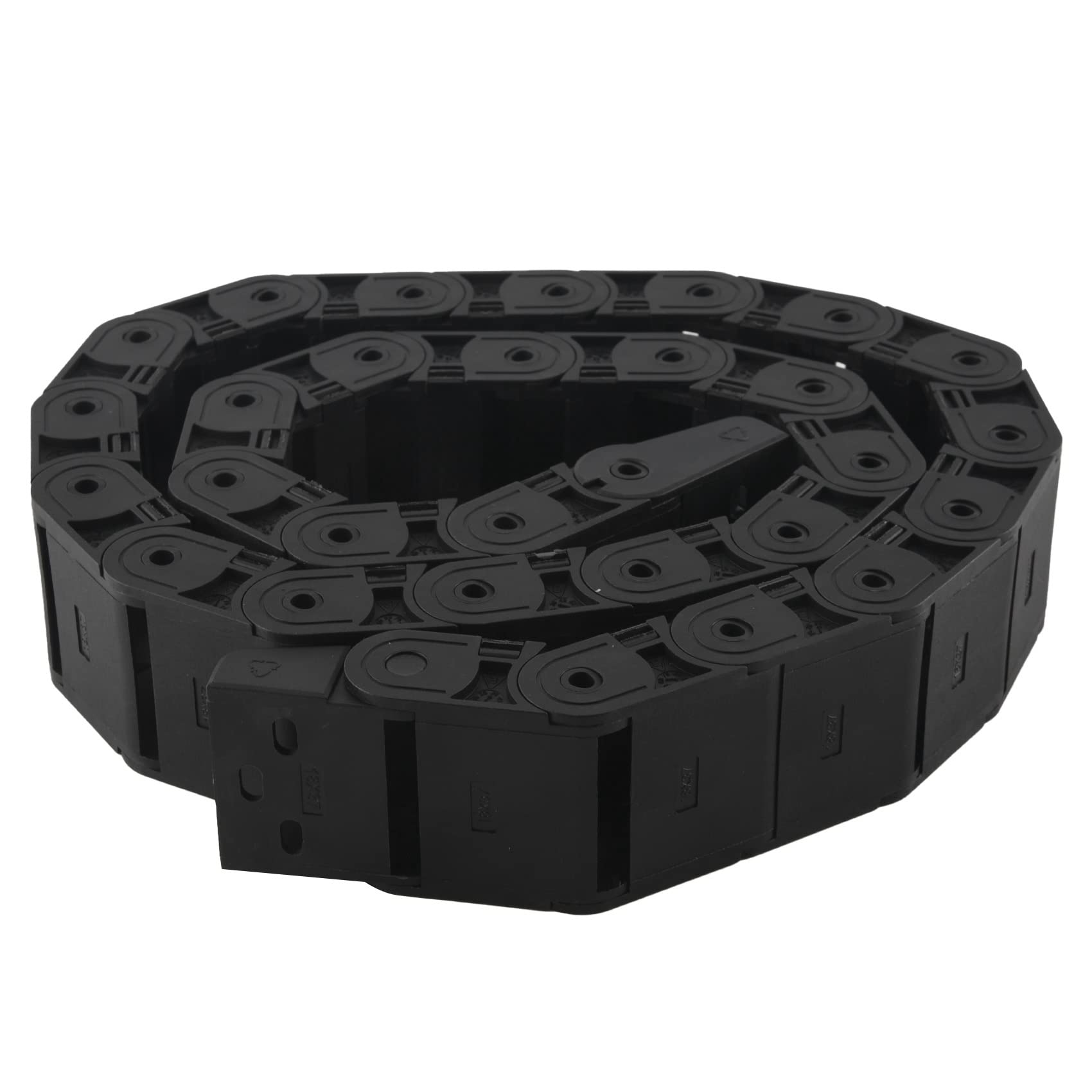 18 mm x 37 mm Schwarze Flexible Halboffene Kabelschleppkette 1M 39.4