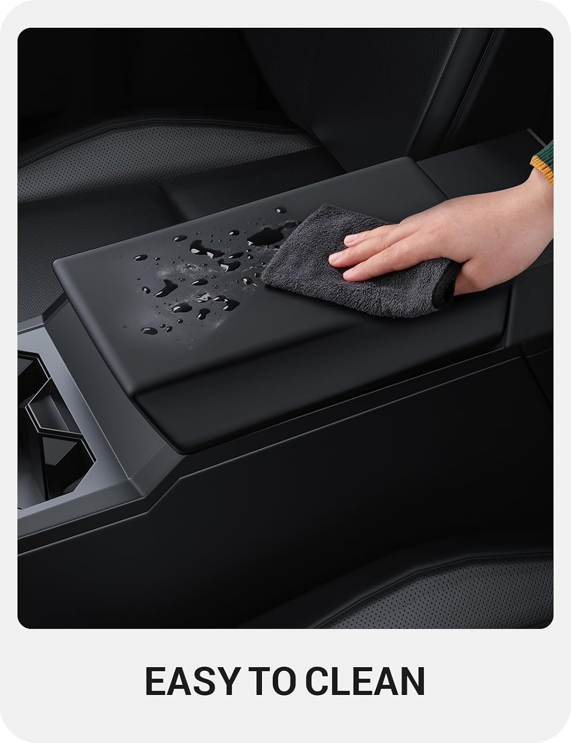 BASENOR Armrest Cover for 2026 2025 2024 Tesla Cybertruck Scratch Resistance Center Console Cover Non-Slip Arm Rest Protector [Proprietary Design] Cybertruck Interior Accessories Black