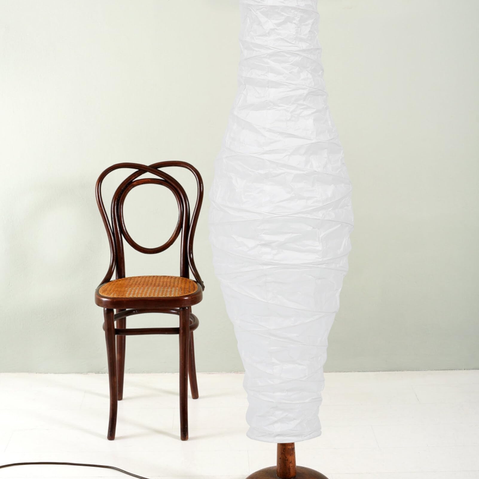 Housoutil Paralume Lampada da Nordico in Carta Bianco Struttura in Ferro, Semplice e Facile da Installare, per Camera