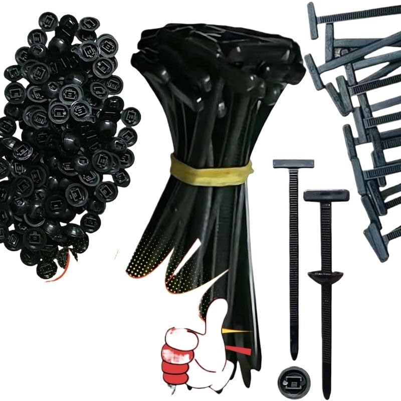 200 pezzi di fascette stringicavo universali in nylon, resistenti, autobloccanti, con supporto for cavi, fissaggio automatico, vite, spelafili(200 packs)