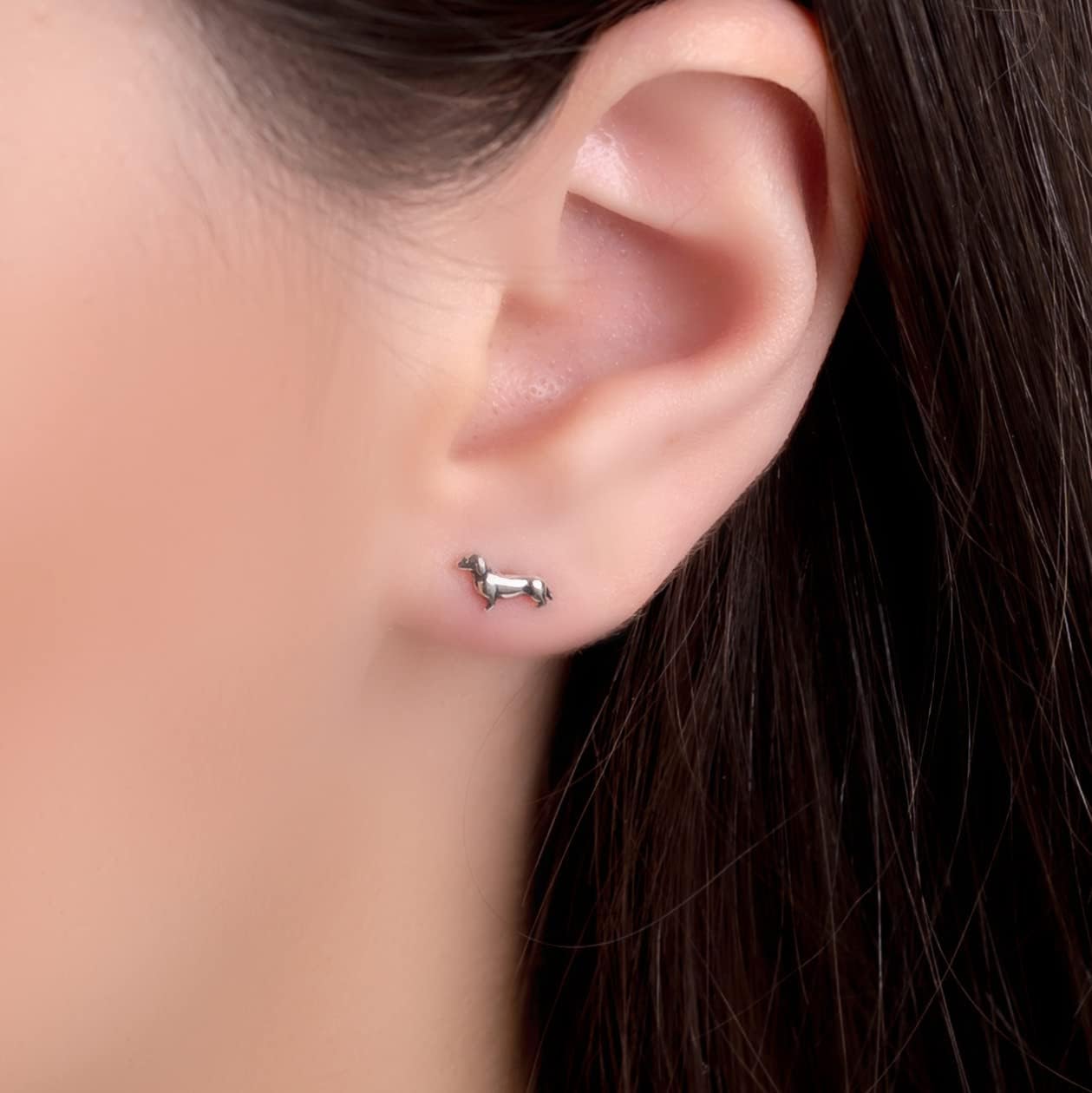 Sausage Dog Earrings - Dachshund Earring in 925 Silver with Gift Box