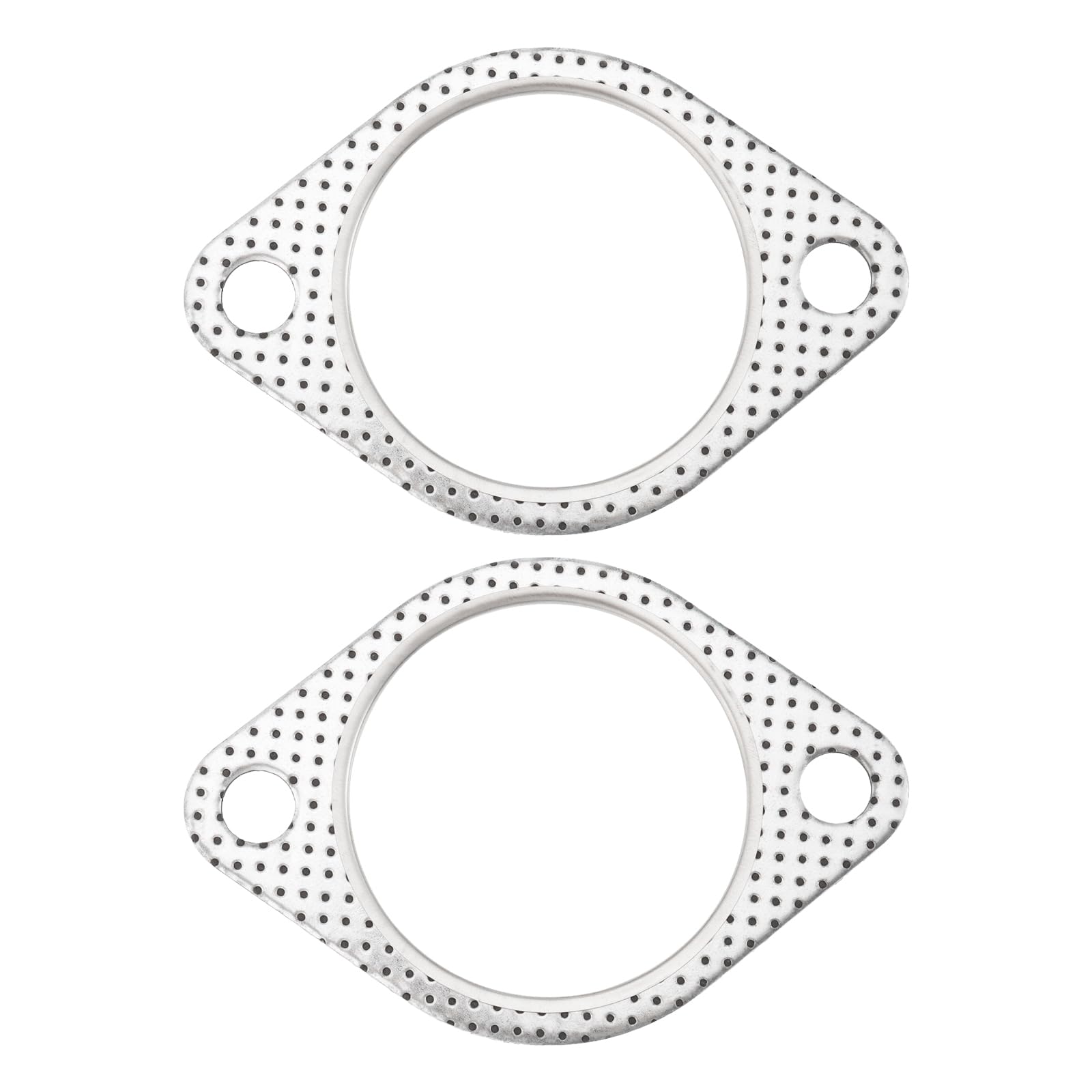 Create idea 2pcs 2.5 Inch Exhaust Pipe Interface Flange Gasket 2-Hole Steel Exhaust Turbine Manifold Lower Manifold Hole Spacing 102mm for 70mm Exhaust Pipe