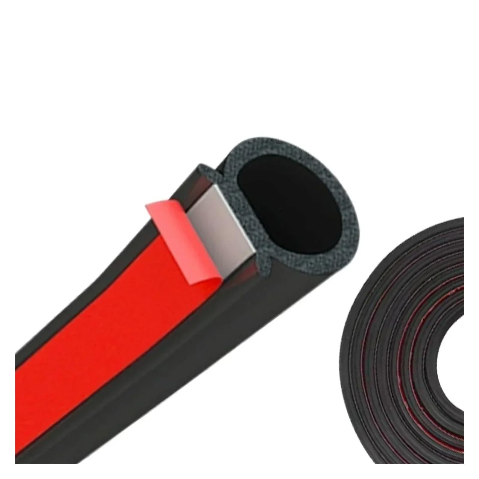 Sifusm One Color Rubber Seal Auto Door Sealant Protector Protection Sealing Soundproof Waterproof Double Weatherstrip Rubber Layer Insulation Strip(Small D (2M))