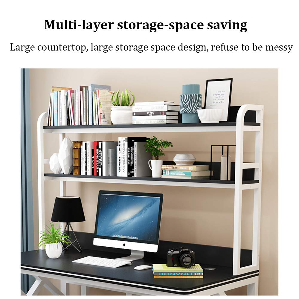 Amazon | コンピューターデスク、本棚付き木製デスク、モダンな作業台