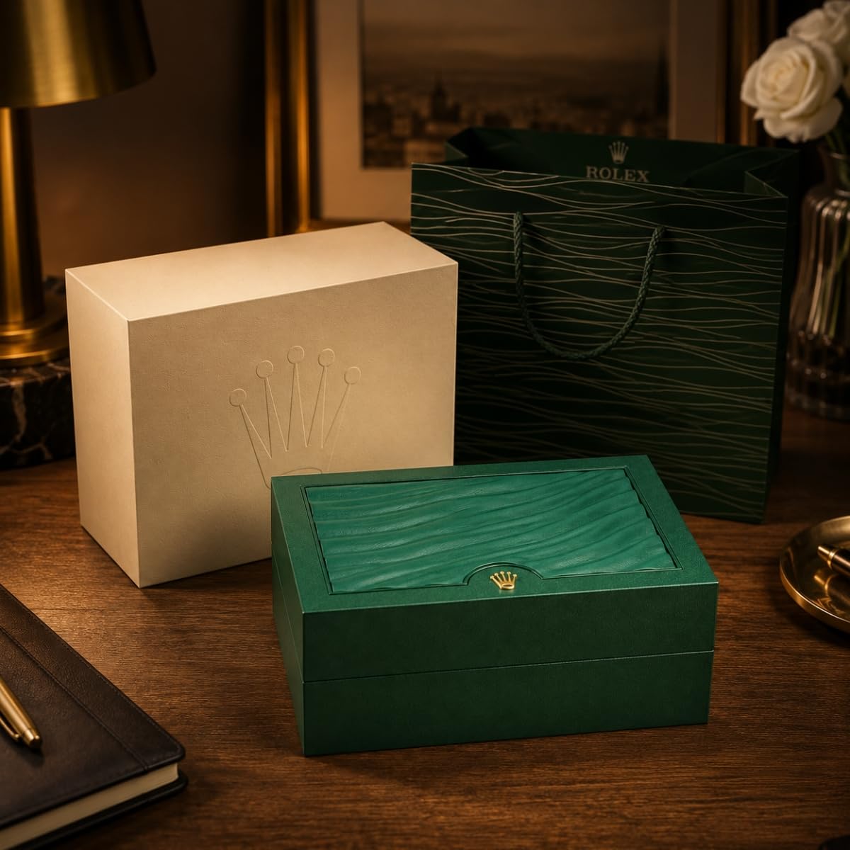 Scatola Orologio in Pelle Custodia da Viaggio Singola con Supporto Imbottito con Interno Imbottito per Rolex Explorer & Explorer II