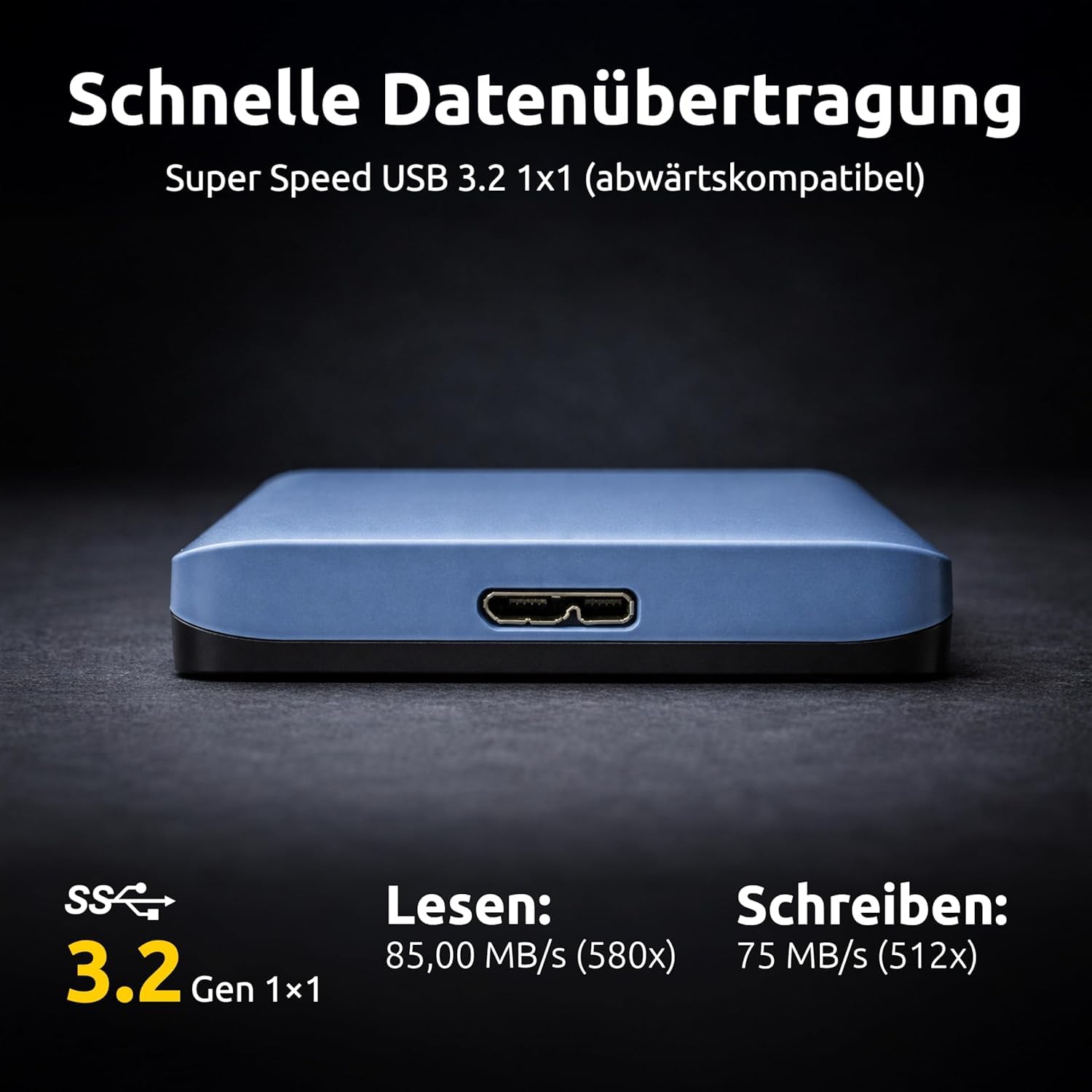Intenso Memory Safe 2 to Disque Dur Externe Portable, 2,5 Pouces, USB 3.2 Gen 1, pour PC et Mac, INCL. Ashampoo Backup Pro