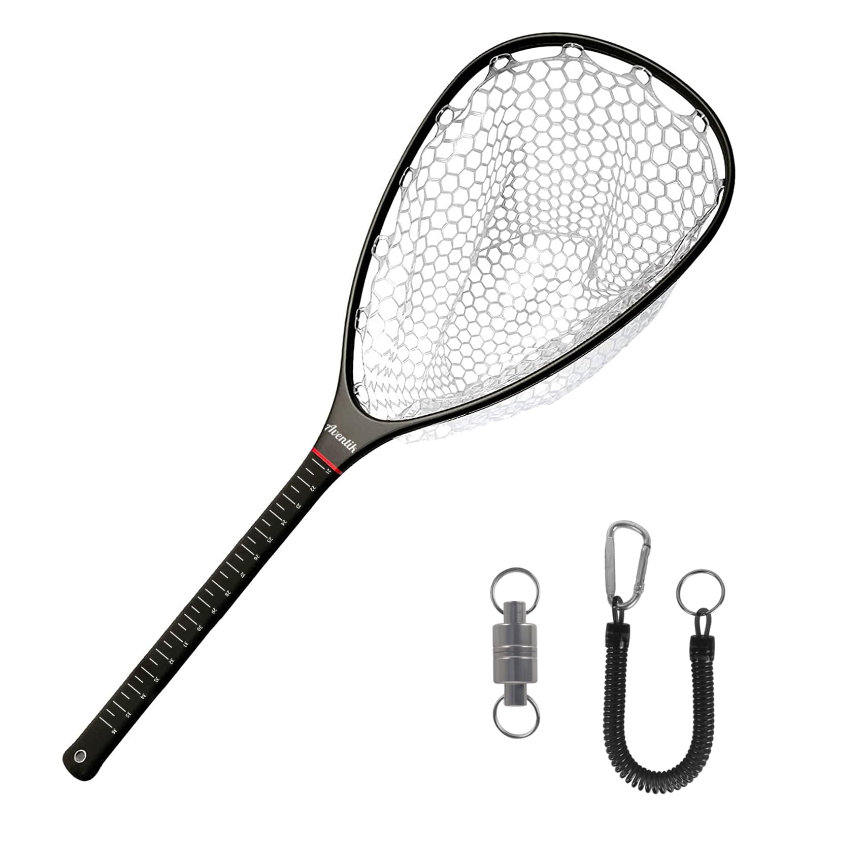 Aventik Fly Floating Fishing Carbon Fiber Landing Net Clear Rubber Ghost Net Catch & Release with Magnetic Net Release(Long Handle withblack with Magnetic Release) : Sports & Outdoors