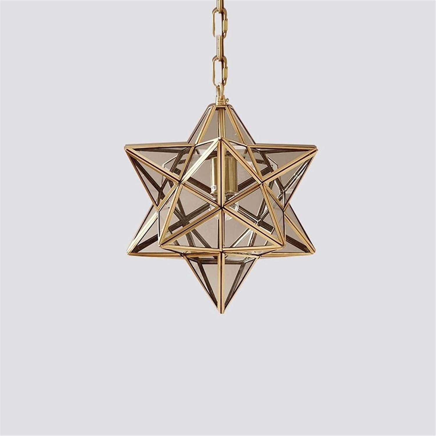 LED Pendant Light European Creative Star Island Glass Lantern Hanging Lamp Brass Frame Chandelier E-dison Lamps Fixture for Dining Room Living Bedroom Entrance Retro Decor Kitchen