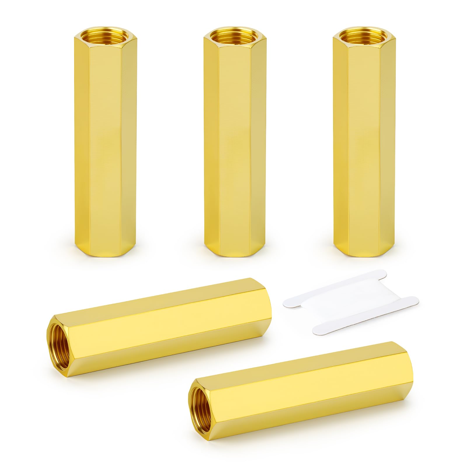 GASHER 5PCS 1/4" FNPT Brass Long Nipple 3" Length Pipe Fitting