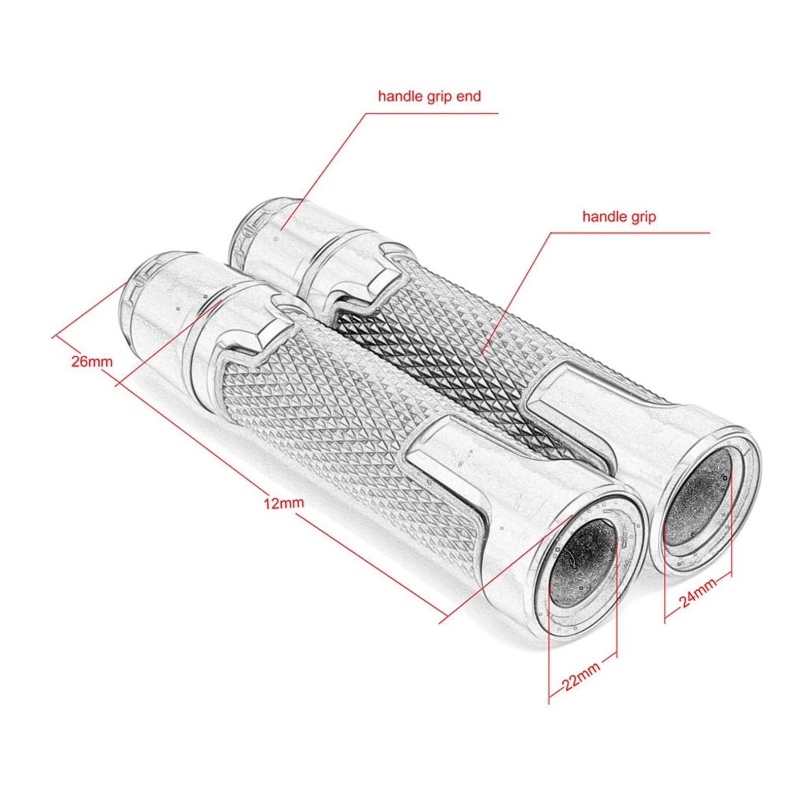 Empuñadura Motocicleta puños de moto Para Super Soco TC TCmax TS TSx Motocicleta 7/8 "22mm Manillar De Goma De Aluminio Puños Extremos Tapas De Manillar Tapones De Barra De Mano Manillar ( Color : 4 )