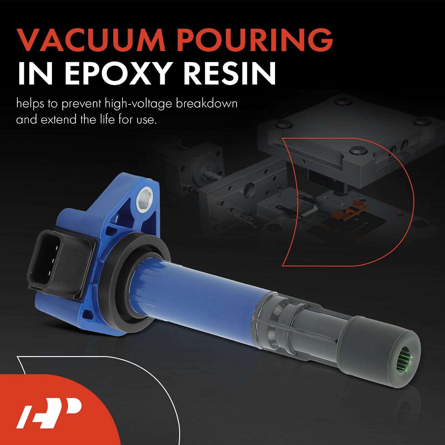 A-Premium (Blue) Engine Ignition Coil Pack Compatible with Honda Civic & Acura EL, 2001 2002 2003 2004 2005, 1.7L, Replace# 30520PDKA01, 30520PVJA01, 4-PC Set
