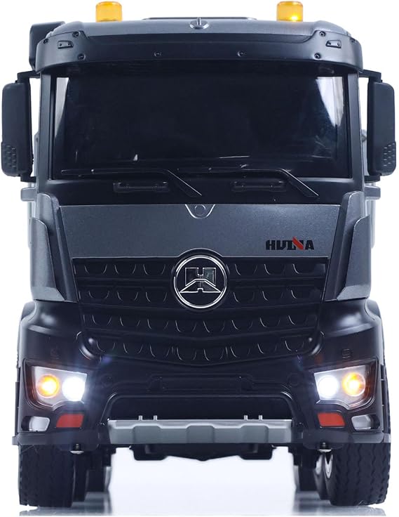 HUINA 1/14 Remote Control Dump Truck 12CH RC Tipper Finished Model RTR Light Sound Effects Radio USB Charging Cable Hobby Grade Model for Ages 15+