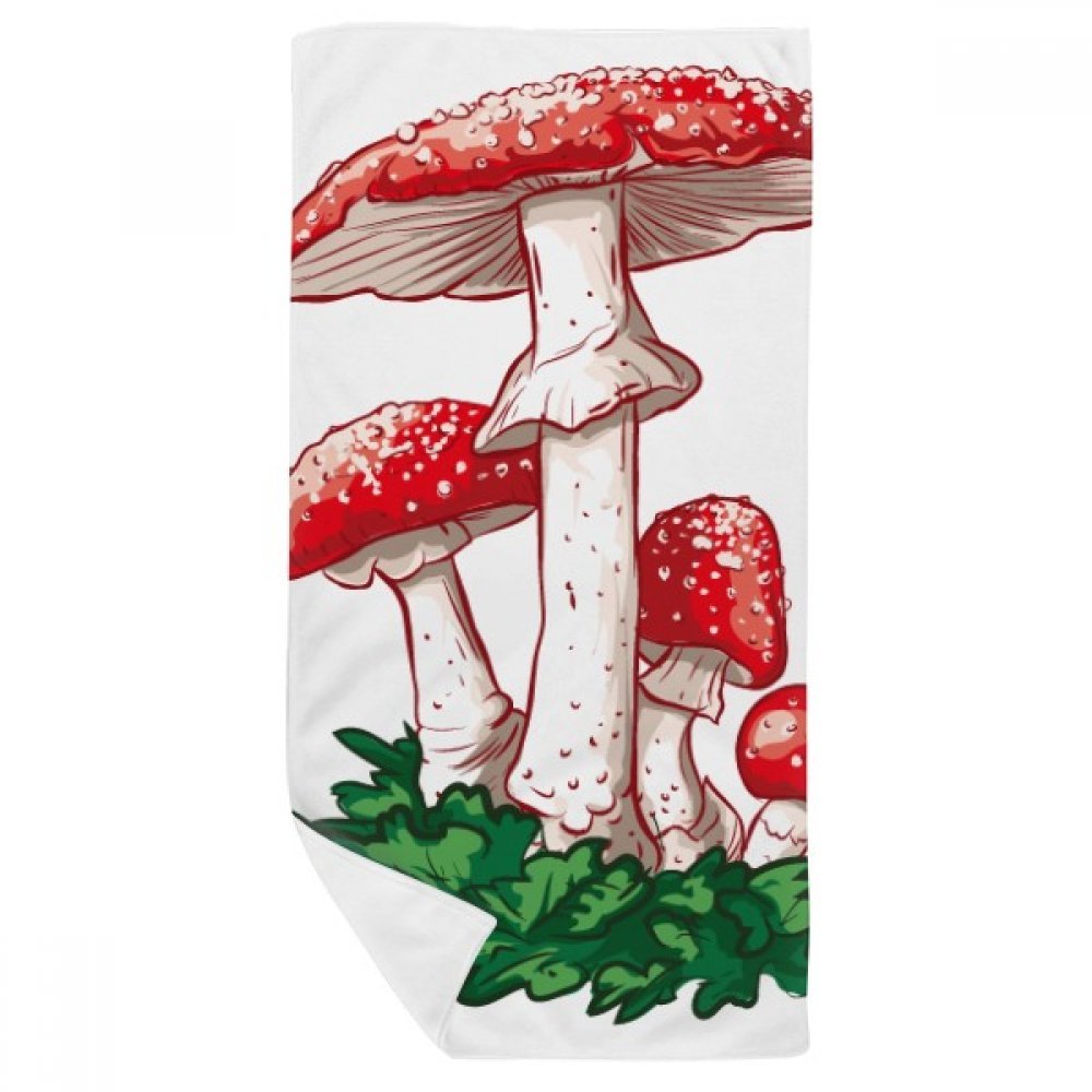 DIYthinker Delicious Red Poisonous Mushroom Illustration Bath Towel Soft Washcloth Facecloth 35X70Cm