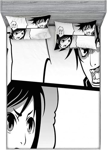 Miniatura 419 de Ambesonne Juego de sábanas bajeras y fundas de almohada occidentales, sombrero de vaquero con temática del salvaje oeste y cuerda de ganadería vieja